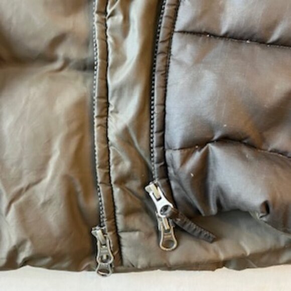 Mason's brown Down double zip vest w/removable fur hood Size US 8 - Picture 3 of 8